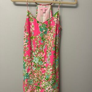 Lilly Pulitzer Pink Green Floral Cami Dress